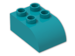 LEGO® Brick: Duplo Brick 2 x 3 with Curved Top 2302 | Color: Bright Bluish Green