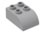 LEGO® Brick: Duplo Brick 2 x 3 with Curved Top 2302 | Color: Medium Stone Grey