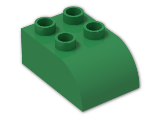 LEGO® Stein: Duplo Brick 2 x 3 with Curved Top 2302 | Farbe: Dark Green