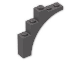 LEGO® Brick: Arch 1 x 5 x 4 2339 | Color: Dark Stone Grey