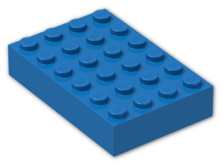 LEGO® Brick: Brick 4 x 6 2356 | Color: Bright Blue