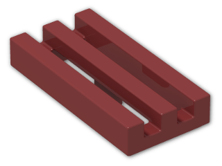 LEGO® Brick: Tile 1 x 2 Grille with Groove 2412b | Color: New Dark Red