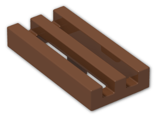 LEGO® Stein: Tile 1 x 2 Grille with Groove 2412b | Farbe: Reddish Brown