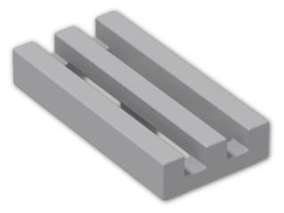 LEGO® Brick: Tile 1 x 2 Grille with Groove 2412b | Color: Medium Stone Grey