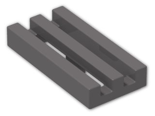 LEGO® Stein: Tile 1 x 2 Grille with Groove 2412b | Farbe: Dark Stone Grey