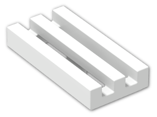 LEGO® Stein: Tile 1 x 2 Grille with Groove 2412b | Farbe: White
