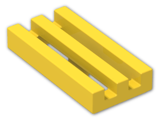 LEGO® Brick: Tile 1 x 2 Grille with Groove 2412b | Color: Bright Yellow