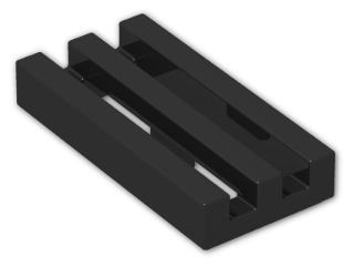 LEGO® Brick: Tile 1 x 2 Grille with Groove 2412b | Color: Black