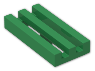 LEGO® Brick: Tile 1 x 2 Grille with Groove 2412b | Color: Dark Green
