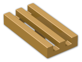 LEGO® Brick: Tile 1 x 2 Grille with Groove 2412b | Color: Warm Gold