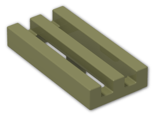LEGO® Brick: Tile 1 x 2 Grille with Groove 2412b | Color: Olive Green