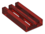 LEGO® Brick: Tile 1 x 2 Grille with Groove 2412b | Color: Transparent Red