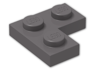 LEGO® Brick: Plate 2 x 2 Corner 2420 | Color: Dark Stone Grey