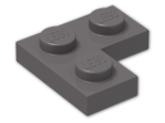 LEGO® Brick: Plate 2 x 2 Corner 2420 | Color: Dark Stone Grey