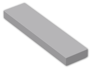 LEGO® Brick: Tile 1 x 4 with Groove 2431 | Color: Medium Stone Grey