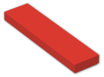 LEGO® Brick: Tile 1 x 4 with Groove 2431 | Color: Bright Red