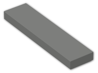 LEGO® Brick: Tile 1 x 4 with Groove 2431 | Color: Dark Grey