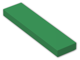 LEGO® Brick: Tile 1 x 4 with Groove 2431 | Color: Dark Green