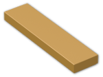LEGO® Brick: Tile 1 x 4 with Groove 2431 | Color: Warm Gold
