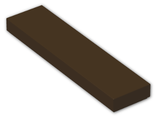 LEGO® Brick: Tile 1 x 4 with Groove 2431 | Color: Dark Brown