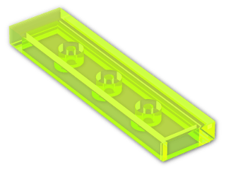 LEGO® Stein: Tile 1 x 4 with Groove 2431 | Farbe: Transparent Fluorescent Green