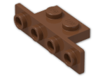 LEGO® Stein: Bracket 1 x 2 - 1 x 4 with Rounded Corners 2436b | Farbe: Reddish Brown