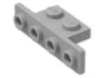 LEGO® Brick: Bracket 1 x 2 - 1 x 4 with Rounded Corners 2436b | Color: Medium Stone Grey