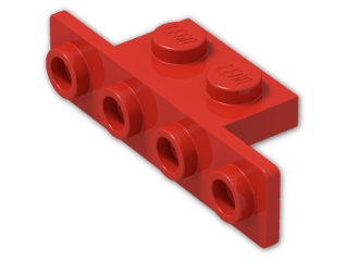 LEGO® Stein: Bracket 1 x 2 - 1 x 4 with Rounded Corners 2436b | Farbe: Bright Red