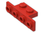 LEGO® Brick: Bracket 1 x 2 - 1 x 4 with Rounded Corners 2436b | Color: Bright Red