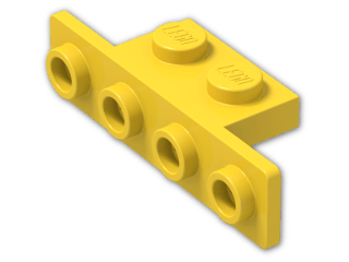 LEGO® Stein: Bracket 1 x 2 - 1 x 4 with Rounded Corners 2436b | Farbe: Bright Yellow