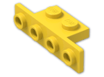 LEGO® Brick: Bracket 1 x 2 - 1 x 4 with Rounded Corners 2436b | Color: Bright Yellow