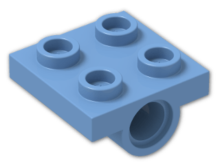 LEGO® Stein: Plate 2 x 2 with Hole and Split Underside Ribs 2444 | Farbe: Medium Blue