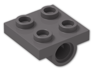 LEGO® Brick: Plate 2 x 2 with Hole and Split Underside Ribs 2444 | Color: Dark Stone Grey