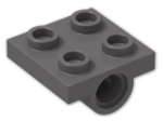 LEGO® Brick: Plate 2 x 2 with Hole and Split Underside Ribs 2444 | Color: Dark Stone Grey