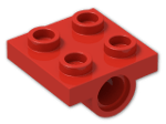 LEGO® Stein: Plate 2 x 2 with Hole and Split Underside Ribs 2444 | Farbe: Bright Red