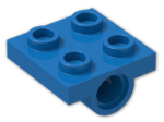 LEGO® Stein: Plate 2 x 2 with Hole and Split Underside Ribs 2444 | Farbe: Bright Blue