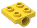 LEGO® Stein: Plate 2 x 2 with Hole and Split Underside Ribs 2444 | Farbe: Bright Yellow