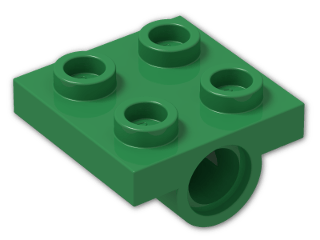 LEGO® Stein: Plate 2 x 2 with Hole and Split Underside Ribs 2444 | Farbe: Dark Green