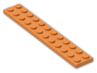 LEGO® Stein: Plate 2 x 12 2445 | Farbe: Bright Orange