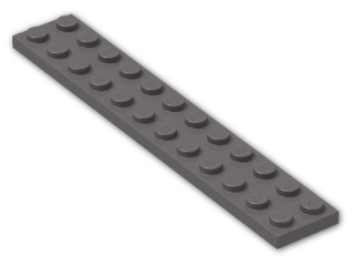 LEGO® Brick: Plate 2 x 12 2445 | Color: Dark Stone Grey