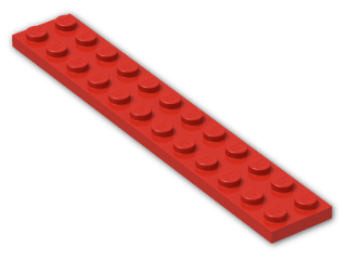 LEGO® Brick: Plate 2 x 12 2445 | Color: Bright Red