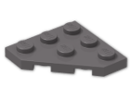 LEGO® Brick: Plate 3 x 3 without Corner 2450 | Color: Dark Stone Grey