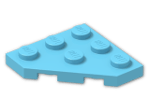 LEGO® Brick: Plate 3 x 3 without Corner 2450 | Color: Medium Azur