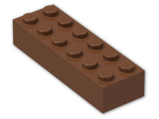 LEGO® Brick: Brick 2 x 6 2456 | Color: Reddish Brown