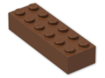 LEGO® Brick: Brick 2 x 6 2456 | Color: Reddish Brown