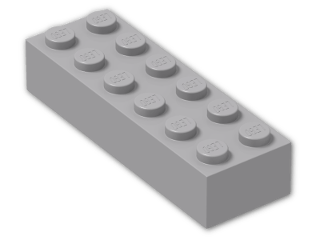 LEGO® Brick: Brick 2 x 6 2456 | Color: Medium Stone Grey