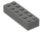 LEGO® Stein: Brick 2 x 6 2456 | Farbe: Dark Grey