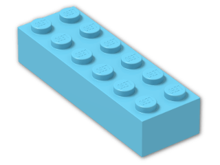 LEGO® Stein: Brick 2 x 6 2456 | Farbe: Medium Azur