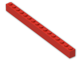 LEGO® Brick: Brick 1 x 16 2465 | Color: Bright Red