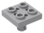 LEGO® Brick: Plate 2 x 2 with Pin Type 2 2476b | Color: Medium Stone Grey